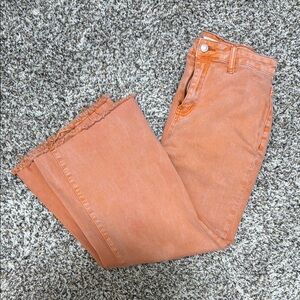 Women's Orange Wide Leg Jeans (M)